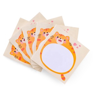 Note adesive quadrate diverso piccolo gatto grasso Cartoon pattern 3x3 pollici nota adesiva arancione per la scuola di ufficio - Product Image 4