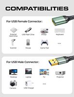 LISEN Yüksek Hızlı USB 3.0 Uzatma Kablosu 5Gbps Veri Uzatıcı Kablosu Erkek - Dişi Flash Bellek, Sabit Disk, Yazıcı için