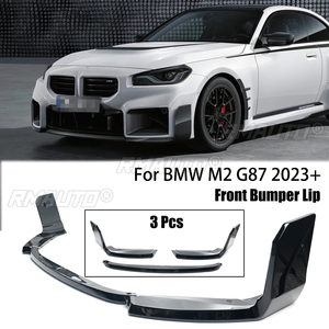 3 Pcs Car Front Bumper Lip M Performance Style for BMW M2 G87 2023-2024 Splitter Diffuser Auto Accessory Carbon Fiber Look - Product Image 1