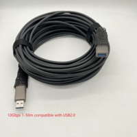Câble noir 40m USB 3.0 AOC mâle à femelle transfert de données 10Gbps Compatible avec USB 2.0