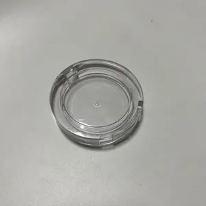 Custom logo transparent round empty compact powder case brown plastic case for powder