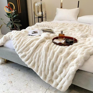 Zy Tùy Chỉnh In Thỏ Faux Lông Chăn Ấm Ném Chăn Cho Ghế Sofa Giường Văn Phòng - Product Image 5