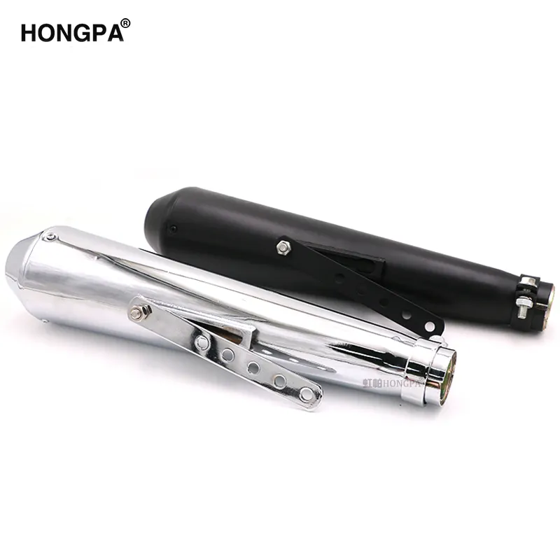 HONGPA 440mm length motorcycle exhaust muffler pipe stainless steel exhaust pipe for r1 zx6r r6 zx10r