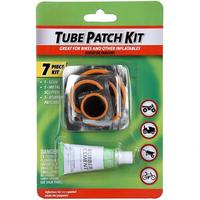 Kit de réparation de chambre à air en caoutchouc, pour vélos et autres articles gonflables, contient 5 patchs, un grattoir et de la colle