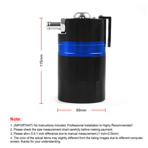 Split Oil Catch <b>Can</b> 0.6L Aluminum With <b>Air</b> Filter For Engine Oil Recovery And Exhaust Gas Management - Product Image 3