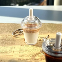 Porte-clés Miniature Mignon Thème Café Matcha Latte Américain, Café Mocha, Thé au Lait, Accessoire de Collection, Breloques en Forme de Sachet de Thé au Lait