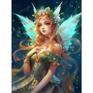 Artes Vancy 3d Pintura Diamante Anjo Menina Com Asas Mulher Grânulos De Cristal Diamante Pintura Completa Brocas Soft Canvas Painting