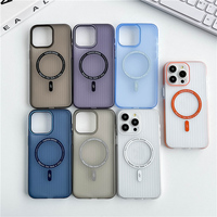 Coque de téléphone magnétique en TPU et PC ondulé pour iPhone 14 15 16 Pro Plus Max