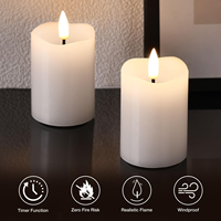 Velas LED sin Llama con Pilares de Cera Real, Luz de Vela LED a Pilas para Navidad, Venta Caliente, Tamaño y Color Personalizados