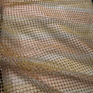 Của phụ nữ Wedding Evening gowns 100% <span class=keywords><strong>polyester</strong></span> Vàng-cam tương phản dệt kim lưới vải AB Rhinestone hot-<span class=keywords><strong>s</strong></span>ửa chữa trang trí - Product Image 3