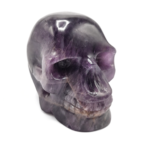 Cráneo en piedra de amatista natural - reiki/chakra/curación - artesanía con cristales - peso 430 g (0.95 lb) y 3 pulgadas - Product Image 2
