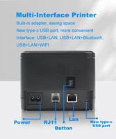 Imprimante thermique POS ZYWELL pour restaurants, papier 58 mm, interface USB+LAN+, design compact sans carbone, en stock, garantie 1 an