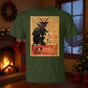 T-shirt Krampus Christmas Crew nera da uomo, taglia grande, per le festività - Product Image 3