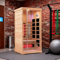Petite taille, sauna infrarouge en bois de pruche de luxe pour une personne, intérieur