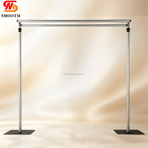 SMOOTH Custom Double Pole Aluminum Alloy <b>Backdrop</b> Stand for Hanging Drape Curtain Rectangle Minimalist Wedding Decor <b>Frame</b> - Product Image 1