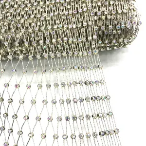 Economic & Shiny Diamante Fabric for Decorations 