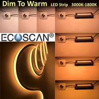 Lampu Rumah Pintar IP68 Dim to Warm 24V Neon Flex Ra95 Strip Lentur Anti-UV LED Outdoor untuk Fasad Komersial/Kamar Hotel/Taman