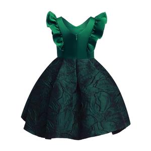 Vestidos de Niña Estilo Europeo 2022, 8 Años, Manga Especial, Vestido de Princesa para Año Nuevo, Vestido Infantil de Jacquard de Color Sólido - Product Image 5