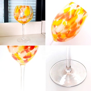 Copas de Vino de Vidrio Soplado a Máquina, Elegantes y Coloridas, Diseño Moderno Naranja, para Vino Tinto, Blanco, Champán y Cócteles, Marca LANGXU - Product Image 2