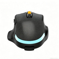 Mouse Gaming Nirkabel Berbahan Serat Karbon Tahan Air dengan Cangkang Anyaman, Tiga Mode (2.4G/Bluetooth/Kabel) Pemrograman Makro untuk Penggunaan Luar Ruangan