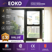 Ventanas EOKO de Doble Acristalamiento para Viviendas en EE. UU., Admiten Tamaño y Color Personalizados, Ventanas de Triple Panel con Doble Guillotina para Proyectos de Villas