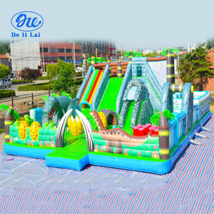 Modèle de trampoline gonflable commercial dinosaure le plus vendu avec toboggan intégré, en PVC, certifié CE 24-26 - Product Image 2