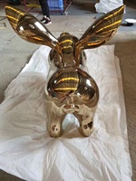 Estatuas Modernas de Cerdos Voladores Abstractos de Estilo Antiguo y Esculturas de Globos de Acero Inoxidable Dorado, Arte 3D Hecho a Mano con Temática de Ángeles Personalizado