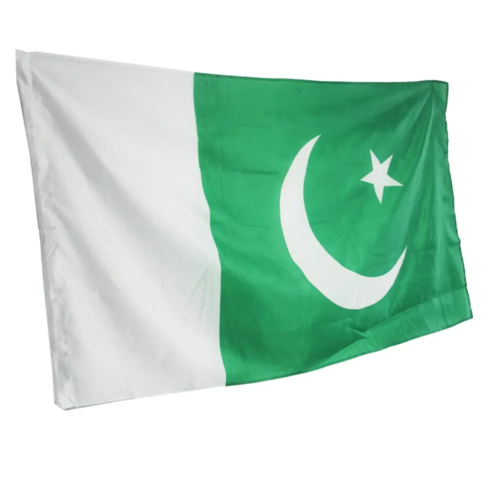 निर्माताओं प्रत्यक्ष बिक्री स्टॉक 90*150CM पाकिस्तान देश के फ्लैग डिजिटल मुद्रण रेशम-स्क्रीन राष्ट्रीय दुनिया झंडा