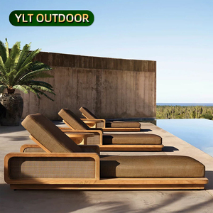 Chaise longue en teck imperméable pour jardin extérieur Chaise longue polyvalente, confortable et durable en teck Chaise de plage pour <span class=keywords><strong>piscine</strong></span> d'hôtel - Product Image 1