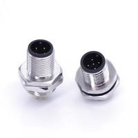 Connecteurs de montage sur panneau en cuivre pour PCB Linconn Factory M12 à angle droit, vis à douille, 2-12 broches, 90 degrés, mâle/femelle, IP67, automobile, 220V
