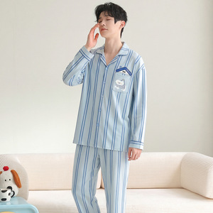 Custom Print <b>Mens</b> <b>Robes</b> Suit Style Soft Breathable Modal Sleepwear with Embroidery Logo ODM Manufacturer - Product Image 4