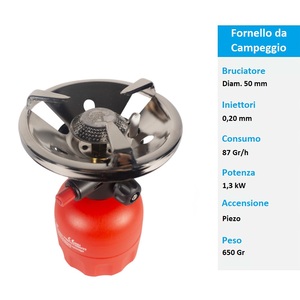 Camping <b>Stove</b> With 190G Cartridge Automatic Piezo Ignition Flame Regulator 14Cm Plate - Product Image 3