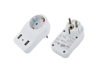 Multi adaptateur allemand 16A Avec protection enfants 2 USB(1A + 1C) et indicateur LED supportant PD/QC 3.0 charge rapide Max.20W