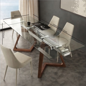 Table à manger en bois de <span class=keywords><strong>noyer</strong></span> <span class=keywords><strong>massif</strong></span> avec deux extensions - Product Image 5