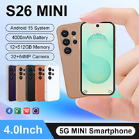 S26 Mini Ultra, Teléfono Inteligente 5G Desbloqueado con Certificación FCC y CE, Pantalla LED de 4 Pulgadas y 90Hz, Deca Core, 1TB, Cámara IA de 108MP, Batería de 4000mAh, Face ID