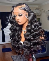 Peluca de Cabello Humano Brasileño con Ondas Suaves y Encaje Frontal HD, Cabello Virgen con Cutícula Alineada, Peluca Completa de Encaje para Mujeres Negras, Venta al Por Mayor