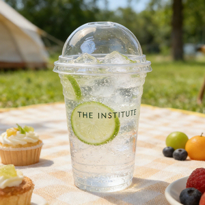Tapas Altas Tipo Domo de Alta Claridad, Libres de BPA y Reciclables para Fruteros, Vasos de Plástico PET de 12oz con Logotipo Personalizado Impreso - Product Image 2