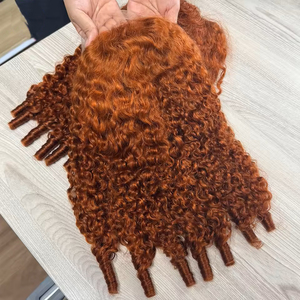 Parrucca Frontale HD in Pizzo Ricci Burmesi Arancione Zenzero, 100% Capelli Umani Vergini, Pizzo Trasparente 13x6 per Donne con Capelli Ricci, Pre-Piumata - Product Image 4