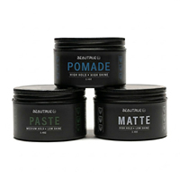 Pommade coiffante mate en argile pour hommes, effet naturel texturé, faible brillance, vente en gros OEM pour salons de coiffure