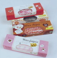 Papier d'emballage alimentaire en pâte de bois enduit anti-graisse avec logo personnalisé, papier ciré pour sandwichs
