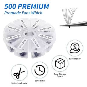 500 bouquets de <span class=keywords><strong>cils</strong></span> préfabriqués, éventails de <span class=keywords><strong>cils</strong></span> professionnels, bouquets de <span class=keywords><strong>cils</strong></span> pré-faits, éventails de volume pré-faits, extensions de <span class=keywords><strong>cils</strong></span> Promade Fans - Product Image 4