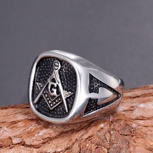Anillos Masónicos de Acero Inoxidable 316 L para Hombre, Estilo Vintage, Sin Decoloración ni Deslustre, Joyería para Uso Diario - Product Image 6