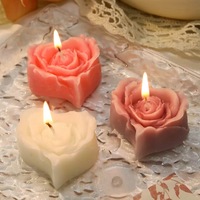 Bougie parfumée artisanale en forme de cœur, senteur rose, pour mariage, cadeau, fleurs, bougies parfumées personnalisées, vente en gros