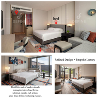 Ensemble complet de mobilier d'hôtel sur mesure : lits modernes de luxe King et Queen pour chambres d'hôtel
