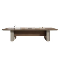Meubles de bureau commerciaux modulaires de luxe modernes, table de réunion en panneaux de bois et ensemble de tables et chaises de conférence