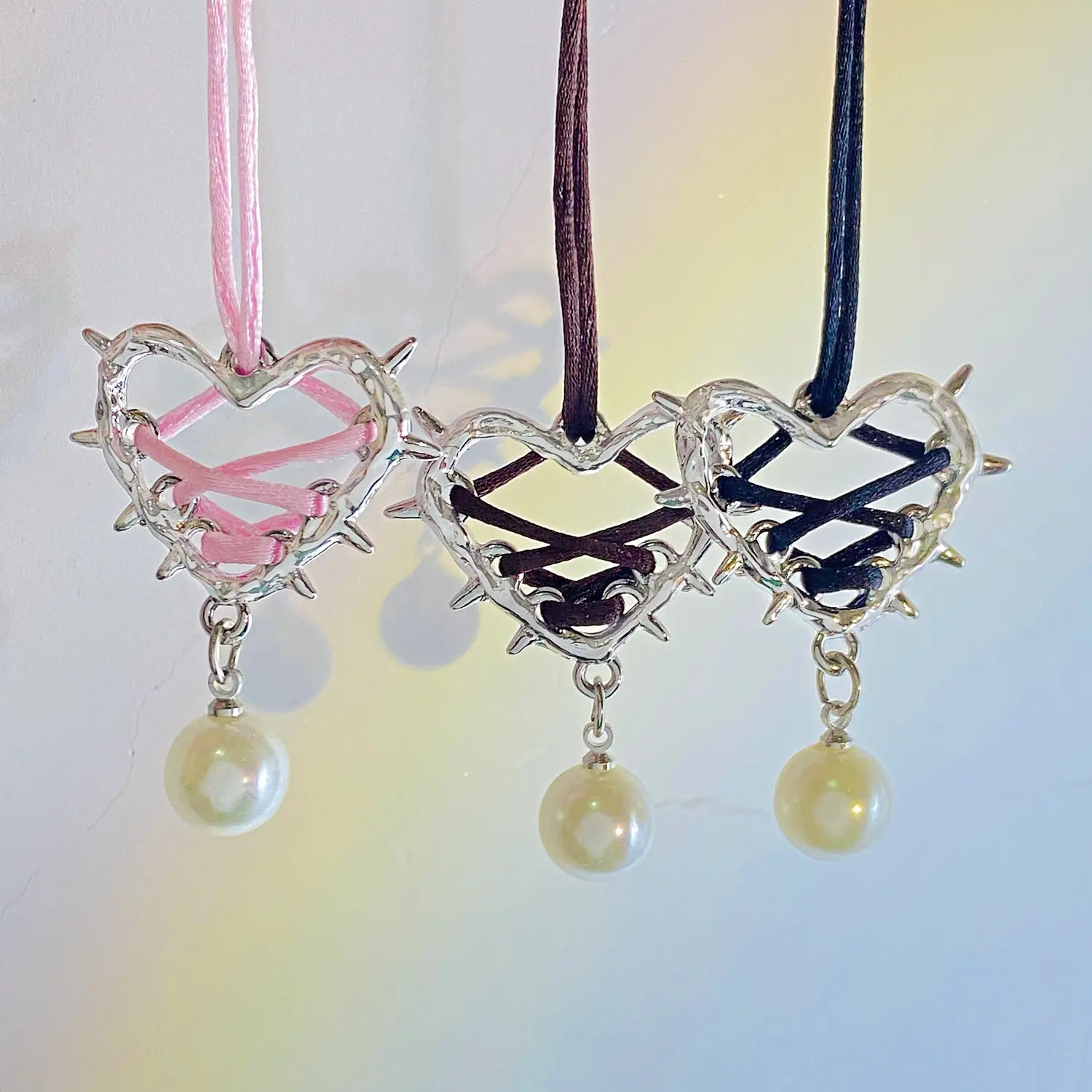 Chinese Fabriek Direct Te Koop Legering Parel Ketting Hart Ketting Voor Vrouwen