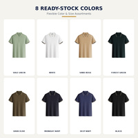Polo pour homme en piqué mercerisé extensible, manches courtes, antibactérien 5A, toucher frais, col contrastant, personnalisable OEM, vente en gros
