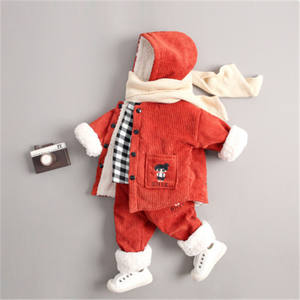 Ensemble de vêtements d'hiver pour filles, 3 pièces, manteau, t-shirts unis pour enfants, vestes en fourrure pour enfants, vente en gros en provenance de Chine - Product Image 2