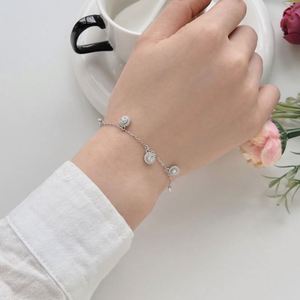 Dylam Stylish 925 Sterling Silver Rhodium Plated Link Chain <b>Infinity</b> Symbol 5A Cubic Zirconia Pendant <b>Bracelets</b> Jewelry - Product Image 4