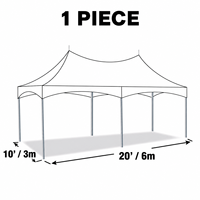Tente de réception 3x6m (10x20 pieds) 18 places avec tables et chaises, résistante aux UV, à pignon haut